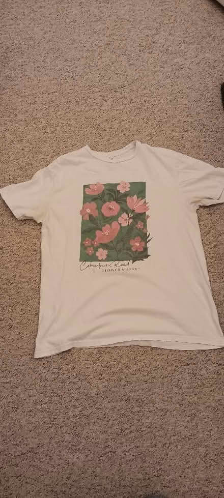 Photo of free White tee with flower design (Fenny Stratford MK2) #1