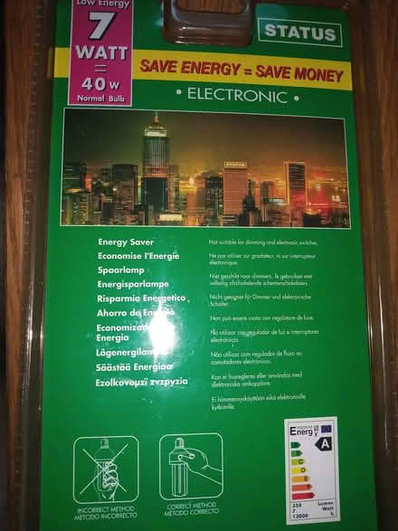 Photo of free Energy Saving Light Bulbs (7W/40W) (City Centre S1) #1