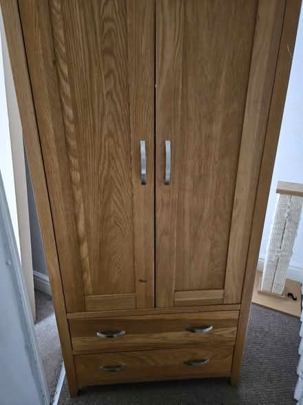 Photo of free Solid oak wardrobe with 2 drawers (Aigburth L17) #1