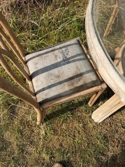 Photo of free Rattan Table with Glass Top and Four Chairs (Eckington WR10) #2