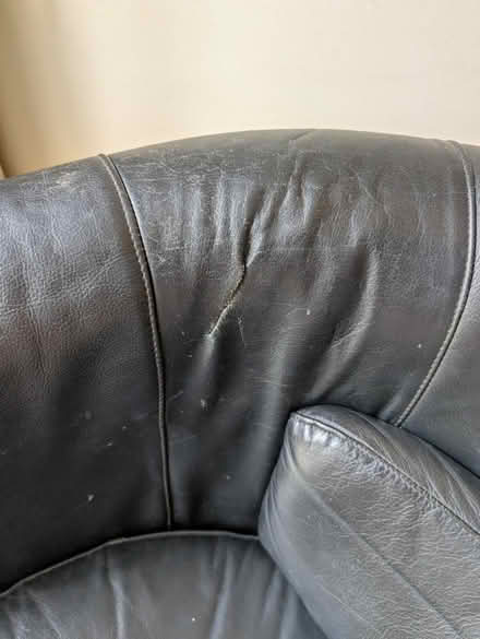 Photo of free Black leather chair (Hatfield AL9) #3