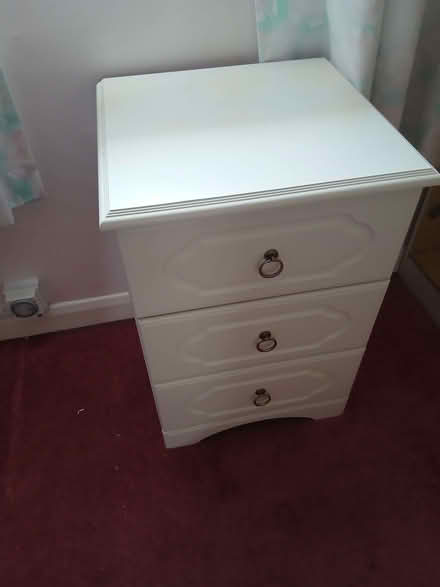 Photo of free White three drawer chest (Walton HP21) #1