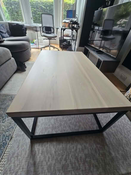 Photo of free Large black metal and solid wood coffee table (Stockbridge EH4) #1