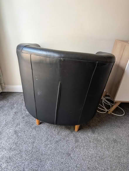 Photo of free Black leather chair (Hatfield AL9) #2