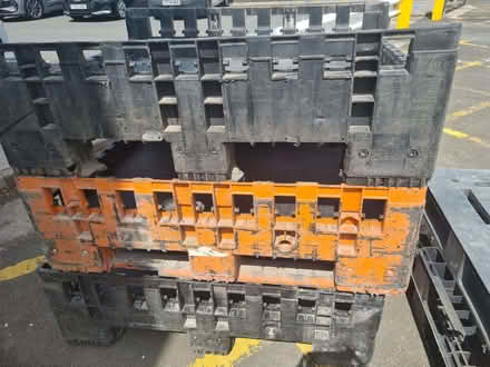 Photo of free 3 Plastic base pallets (Red Scar PR2) #2