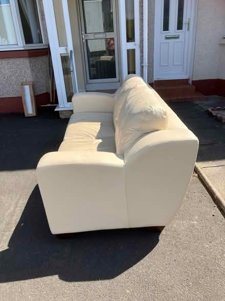 Photo of free Cream leather couch (Bailliston. G69) #2