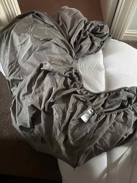 Photo of free 2 x grey King Fitted Sheets (Hucclecote GL3) #2