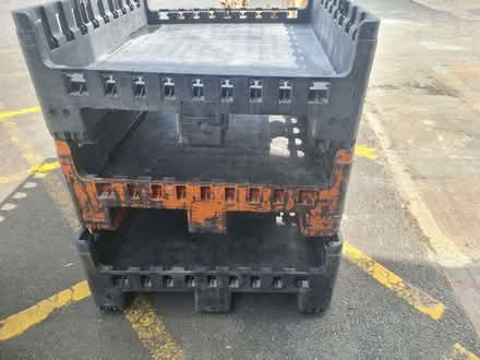 Photo of free 3 Plastic base pallets (Red Scar PR2) #1