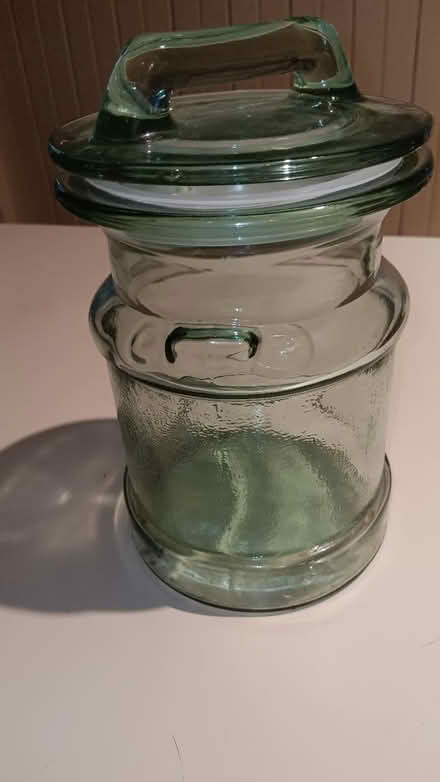 Photo of free Green glass canister (19095) #1