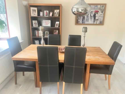 Photo of free Table and 6 chairs and bookshelf (Rooks Nest SG1) #2