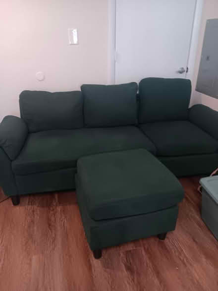 Photo of free green couch with foot rest (Lynchburg. Long meadows drive) #1