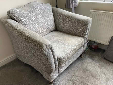 Photo of free Grey upholstered armchair. Collection only BB10. (Brownside BB10) #2