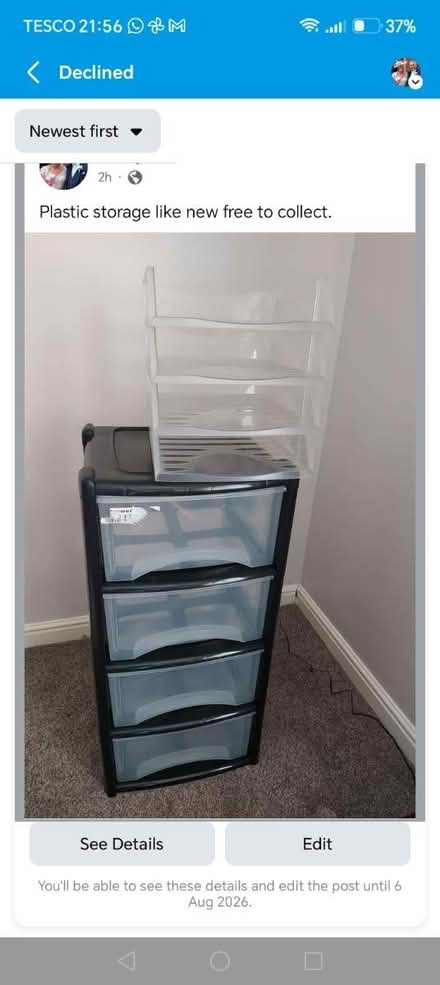 Photo of free Plastic drawers (Kendry) #1