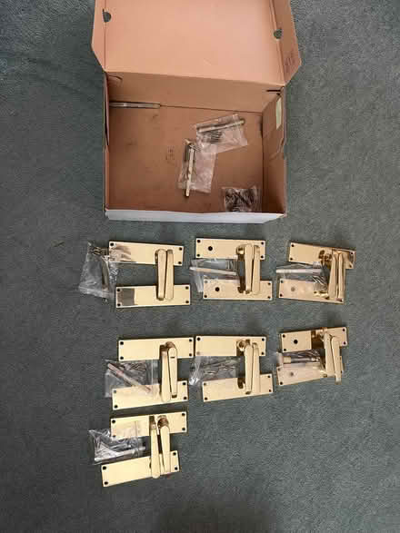 Photo of free Brass internal door handles (Cemetery Hill MK41) #1
