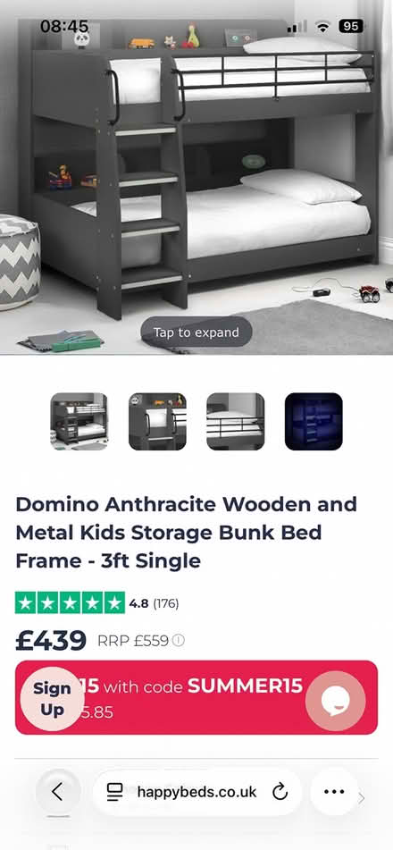Photo of free Domino Wooden Kids Bunk Bed (Kennington SW9) #2