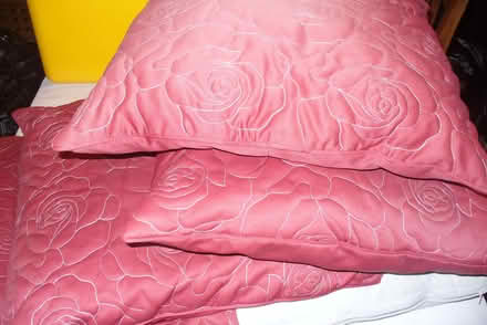 Photo of free 4 red cushions + 1 other (Far Bletchley MK3) #1