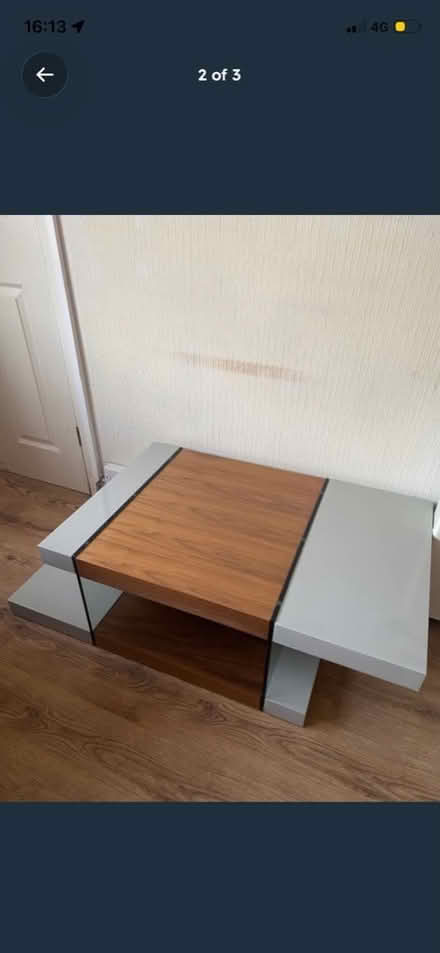 Photo of free Modern wooden and grey gloss coffee table (Mortimer RG7) #1