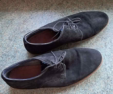Photo of free 2 Pairs of Black Suede Mens Shoes (Size 11) (Great Sankey WA5) #1