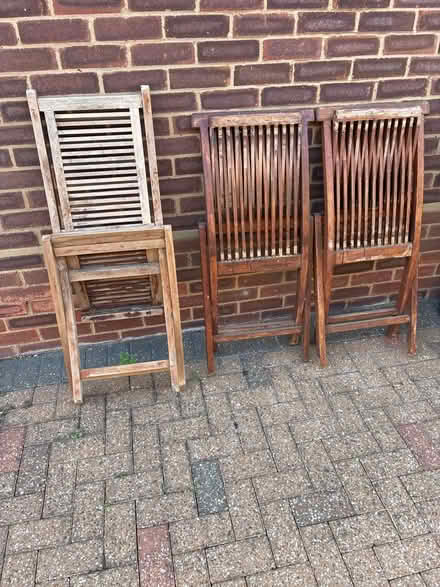 Photo of free 3x teak garden chairs (Princes Risborough HP27) #1