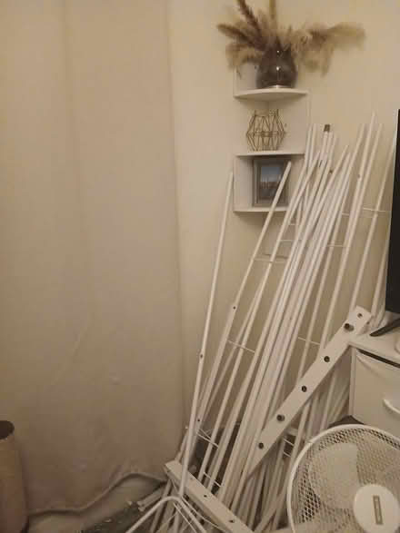 Photo of free Double white metal bed (Oxley WV10) #1