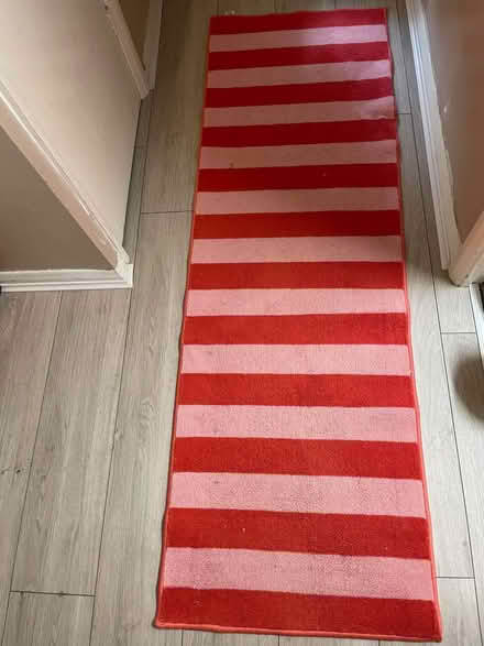 Photo of free Pink striped hall carpet runner (Stretford M32) #1
