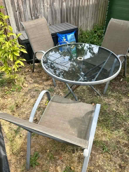 Photo of free Garden table and 3 chairs (Wargrave RG10) #1