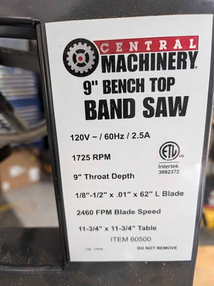Photo of free Band Saw (Friendship Heights, D.C.) #3