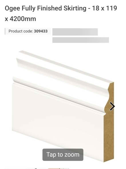 Photo of "Ogee skirting board about 2 mtr in length (Gunton NR32) #1