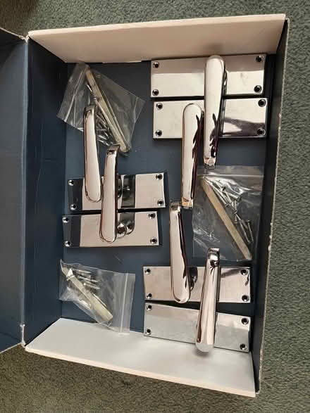 Photo of free Chrome internal door handles (Cemetery Hill MK41) #1