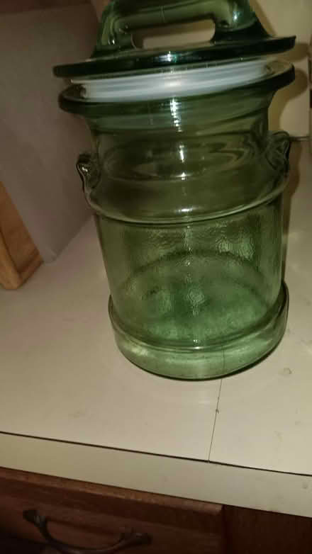 Photo of free Green glass canister (19095) #3