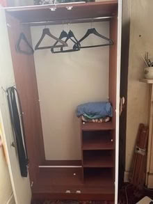 Photo of free wooden single wardrobe with internal shelves (Harringay N4) #1