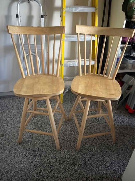 Photo of free 2 Wood swivel chairs counter hight (Oceanport) #1