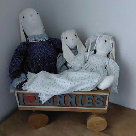 Photo of free Vintage rabbit dolls and wagon (Union City) #1
