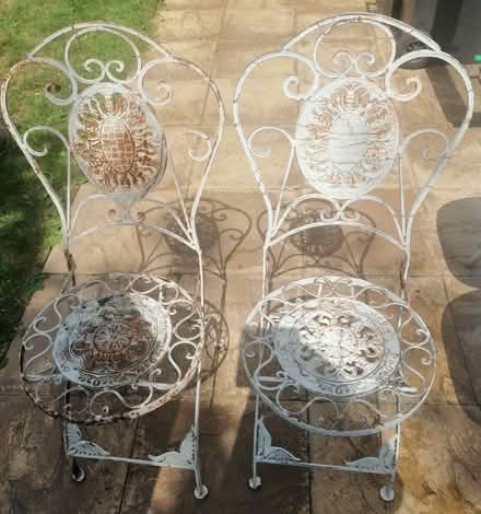 Photo of free Rusty metal ornate chairs (Barnsley S70) #1