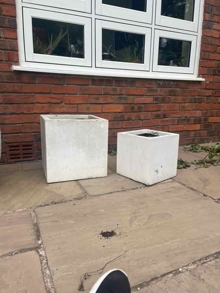 Photo of free 2 white cube outdoor planters (Great Eccleston PR3) #3