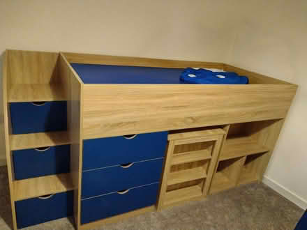 Photo of free Mid Sleeper with storage and pull out desk (Upton CH2) #2