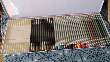 Photo of free Incomplete tin of pencils (Welwyn Garden City AL8) #1