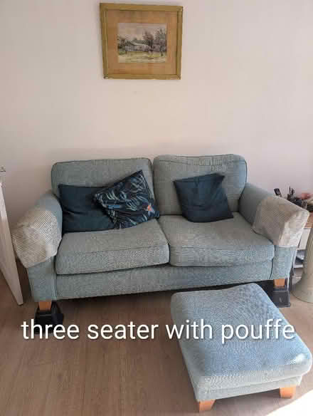 Photo of free Light Green fabric 3 piece suite sofa (Lancing BN15) #1