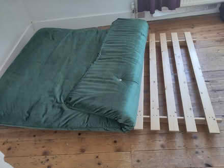 Photo of free Green velvet futon sofa bed (Fiveways, Brighton BN1) #3