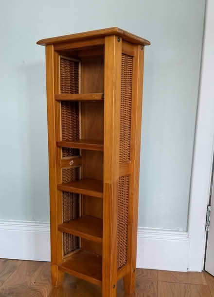 Photo of free Cd Rack ( pine & wicker)/Shelf unit (Killiney) #1