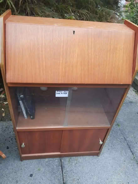 Photo of free Vintage cabinet with fold down lockable desk & bookcase (Timperley WA15) #1