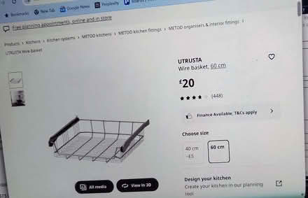 Photo of free 2 x IKEA Utrusta wire baskets 60cm in very condition (Purley on Thames RG31) #1