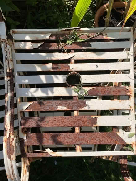 Photo of free Linked metal chairs with table (Bernards Heath AL3) #2