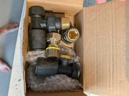 Photo of free Angled radiator valves (black) (Forest Hill SE23) #1