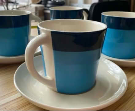 Photo of free HABITAT x4 Cup & fitted saucers (M16 9 WT) #2