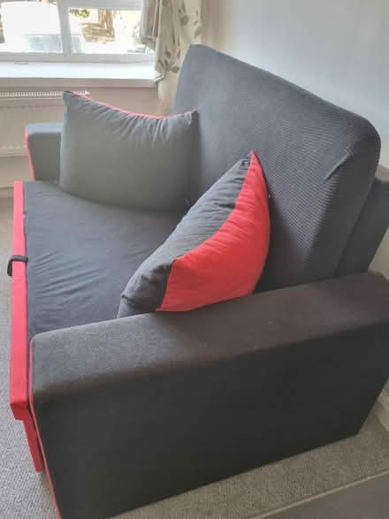 Photo of free Two seater sofa bed with two pillows (Thamesmead SE28) #2