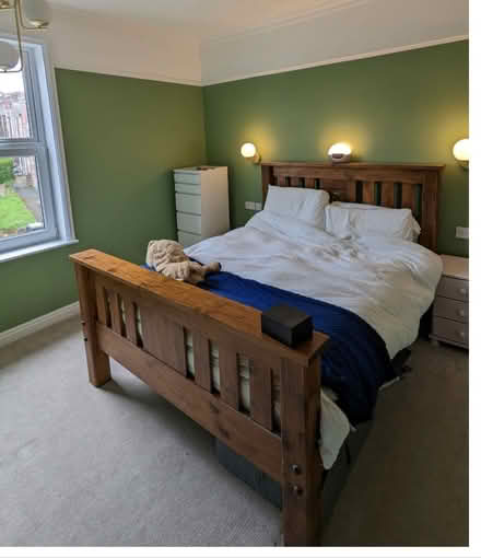 Photo of free Wooden king bed frame (S10 Crookes) #1