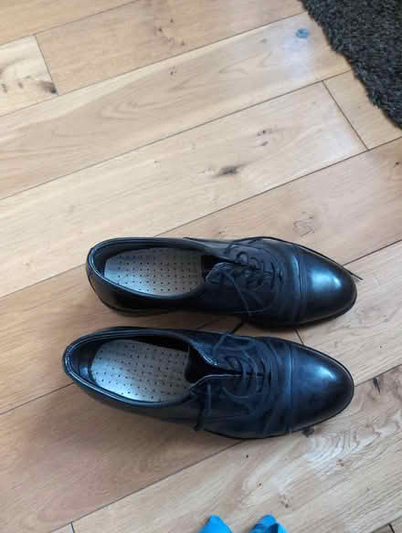 Photo of free Clark's black leather shoes (Shinfield, RG2) #1
