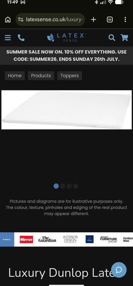 Photo of free king size mattress topper (S10 Crookes) #1