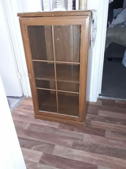 Photo of free Cabinet - wood and glass (Blacon CH1) #1